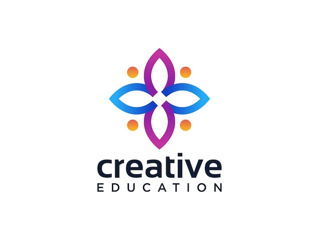 Vecteur logo de personnes colorées abstraites isolé sur fond blanc.