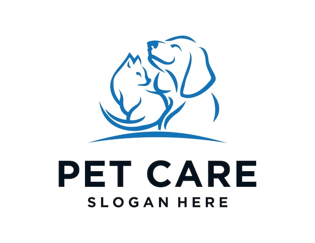 Le Logo De Pet Care Design A été Créé à L'aide De L'application Corel Draw Avec Un Fond Blanc