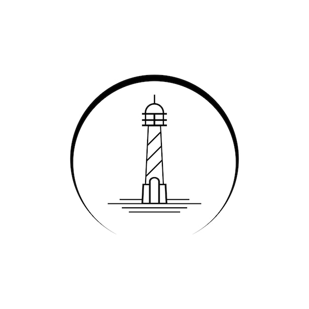 Logo phare et modèle vectoriel