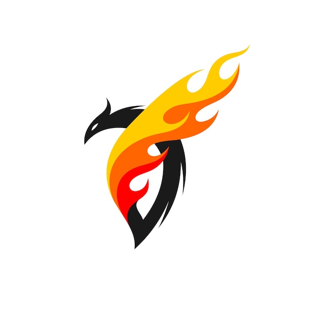 Vecteur logo phoenix avec concept de brûlage