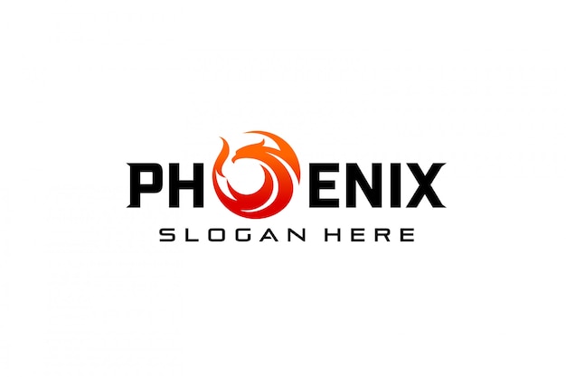 Vecteur logo phoenix dans un style cercle