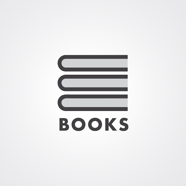 Logo De Pile De Livres Minimal Pour Les Librairies, Les Bibliothèques, Les éditeurs, Les Communautés De Lecteurs, Les Encyclopédies, Etc. Illustration De Conception Vectorielle