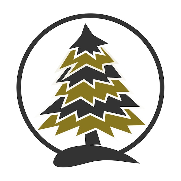 Logo de pin de cèdre Icône Illustration Identité de marque