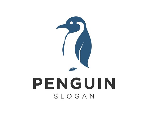 Logo pingouin avec un logo bleu et noir