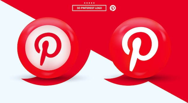 Vecteur logo pinterest 3d dans un style moderne