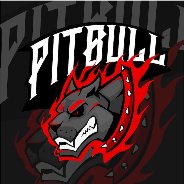 Vecteur logo pitbull mascot pour le vecteur d'illustration de l'équipe esport