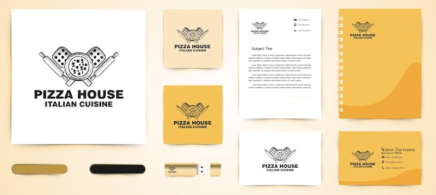 Logo De Pizza Dessinés à La Main Et Modèle De Marque D'entreprise Designs Inspiration Isolé Sur Fond Blanc