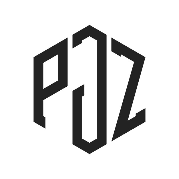 Le logo PJZ est conçu en forme d'hexagone avec les initiales PJZ et le monogramme PJZ.