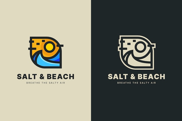 Logo de plage dessiné à la main
