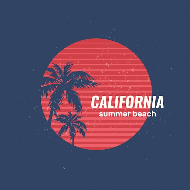 Logo De Plage D'été En Californie