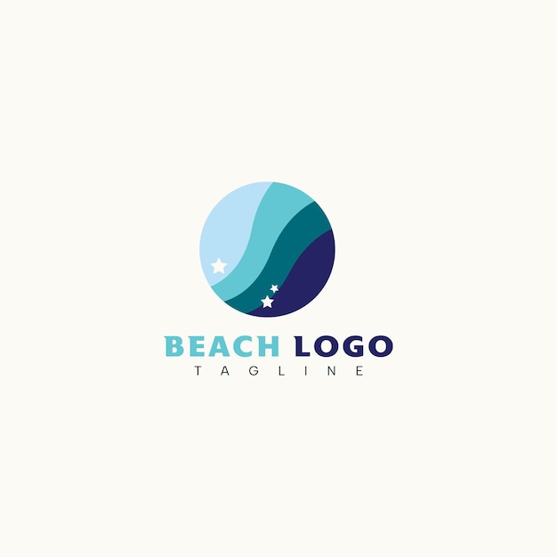 Vecteur logo de la plage ronde