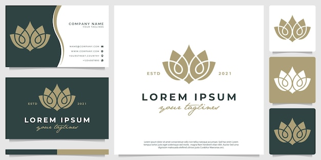 Logo De Plantes De Lotus Minimaliste Et Luxe