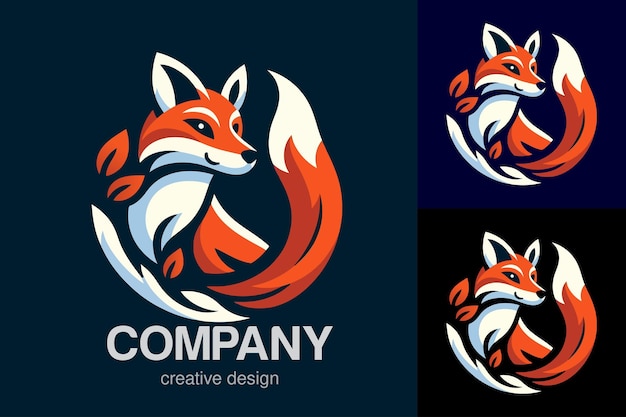 logo plat du design de Vector Fox