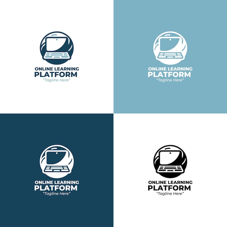 Vecteur logo de la plateforme d'apprentissage en ligne