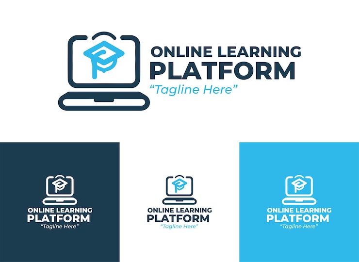 Vecteur logo de la plateforme d'apprentissage en ligne