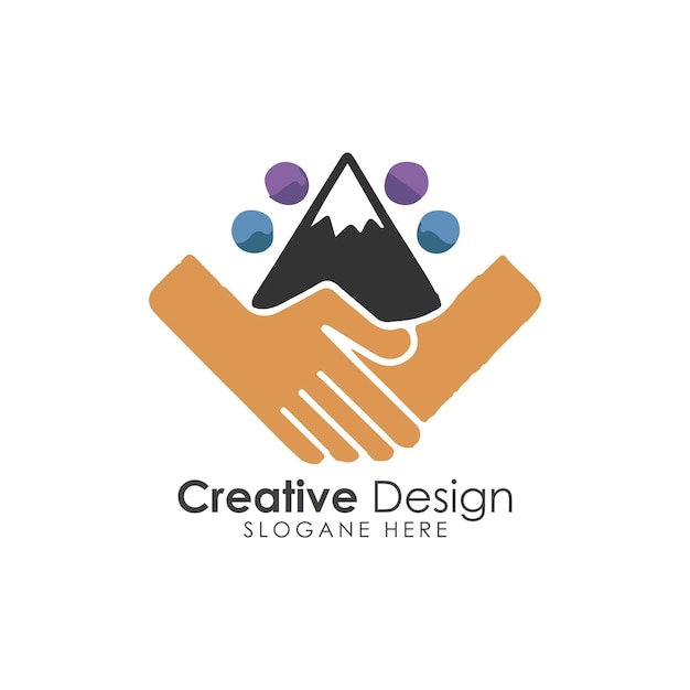 Logo de poignée de main Deux mains font un accord Utilisable pour les logos d'affaires et de coopération