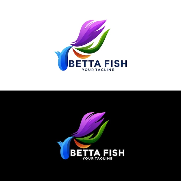 Vecteur logo de poisson betta