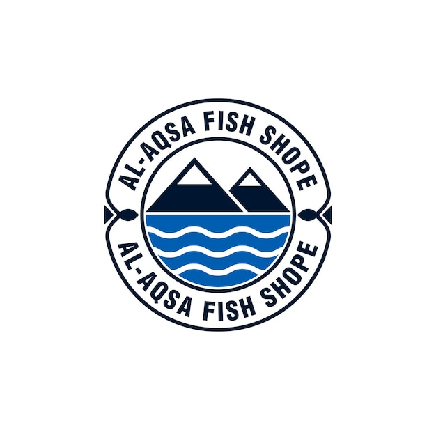 Vecteur logo de la poissonnerie alaqsa timbre de la poissonnerie