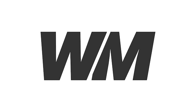 Logo de police WM Techno modifiable pour l'image de marque d'entreprise Design futuriste audacieux avec des idées typographiques uniques Type personnalisé minimal et lettre dynamique