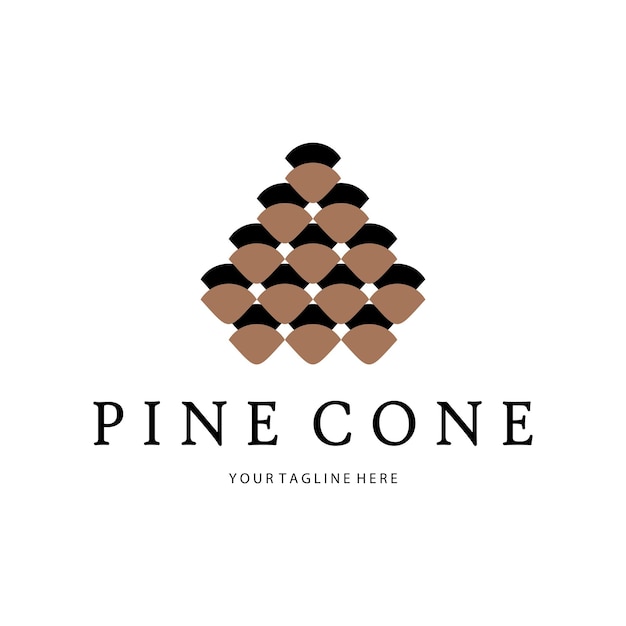 Vecteur logo de pomme de pin simple conception de pinpour les affairesinsigneplantation d'emblèmeindustrie du bois de pin
