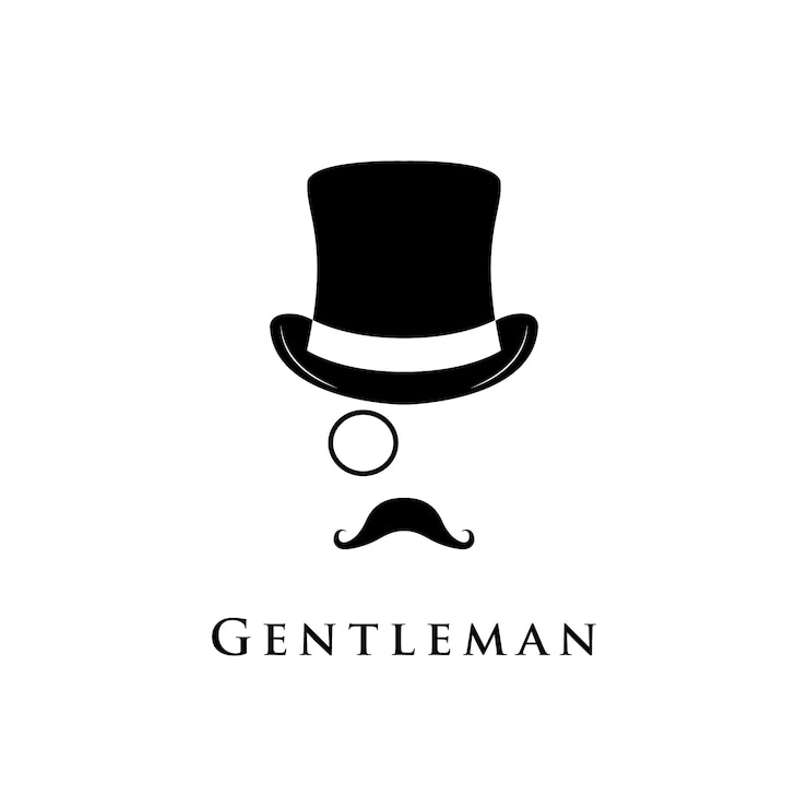 Vecteur logo de portrait de gentilhomme.
