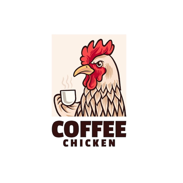 Logo De Poulet Au Café