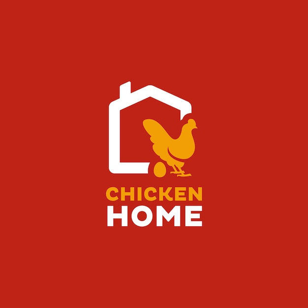 Vecteur logo de poulet maison