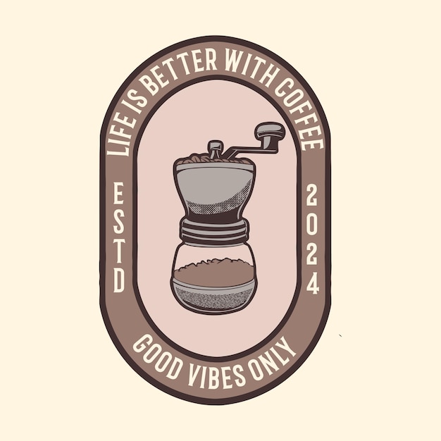 Vecteur un logo pour le café avec un pot de café dessus