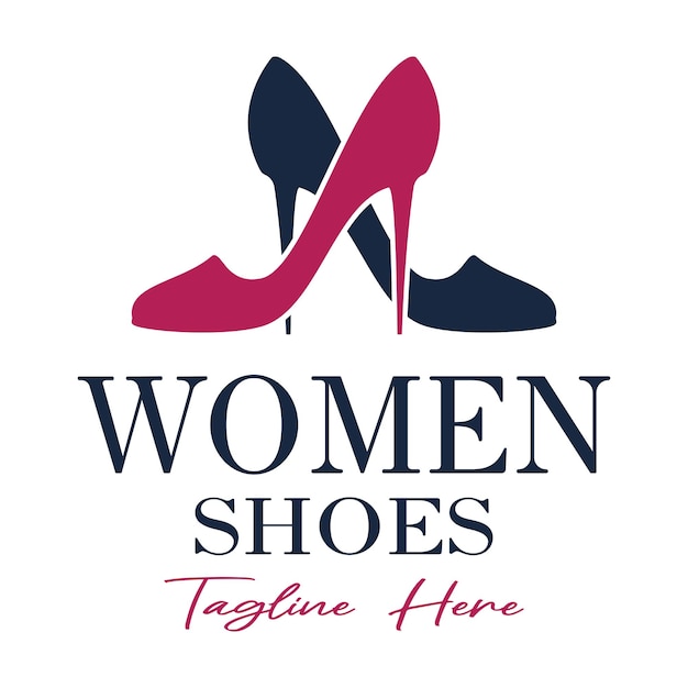 Vecteur logo pour les chaussures à talons hauts pour femmes élégant luxueux pour les affaires boutique de chaussures pour femmes beauté de mode