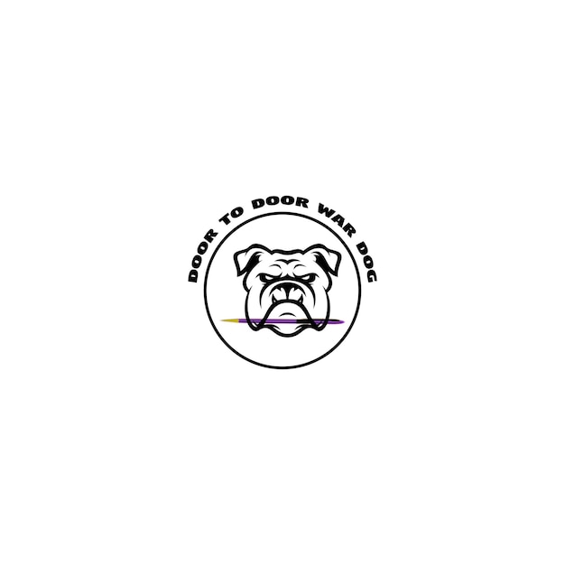 Un Logo Pour Un Chien Nommé Compagnie De Chiens Appelé La Guerre Des Chiens à La Porte.