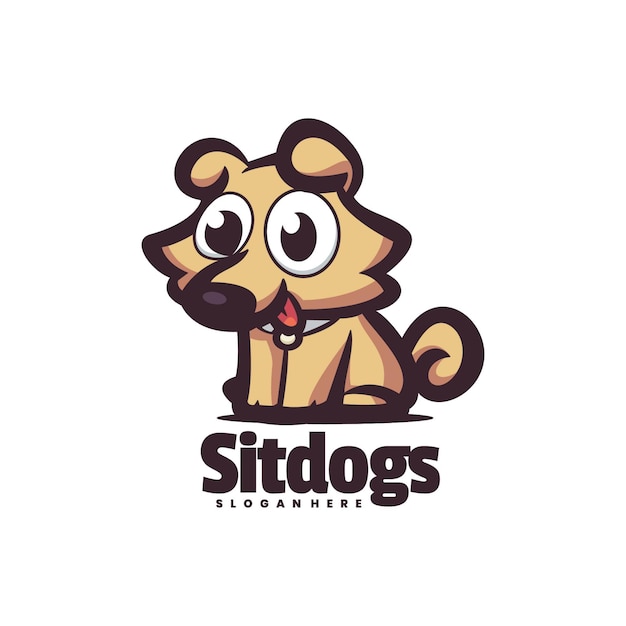 Logo Pour Une Entreprise Canine Qui Dit Chiens Assis.