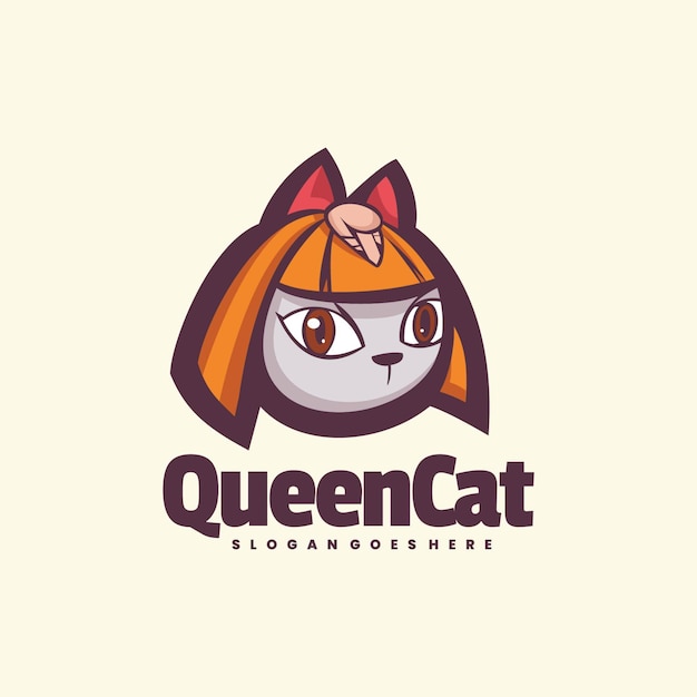 Vecteur un logo pour une entreprise de chats qui dit chat reine.