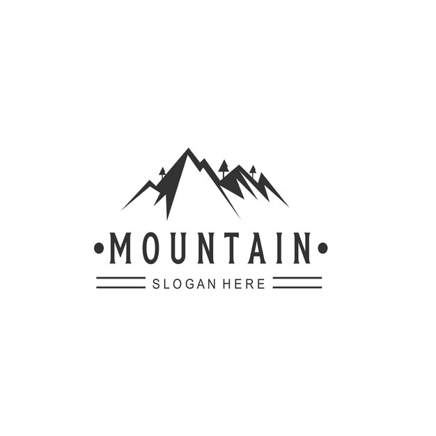 Vecteur logo pour une entreprise de montagne vecteur premium