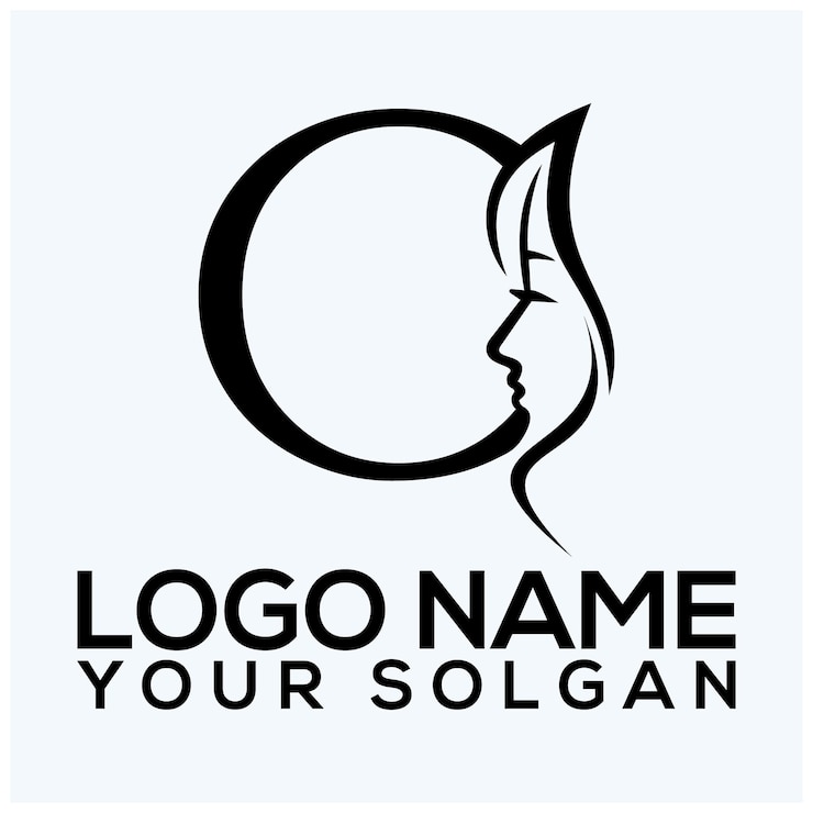 Vecteur un logo pour une femme et son visage avec un visage de femme et la lune en arrière-plan