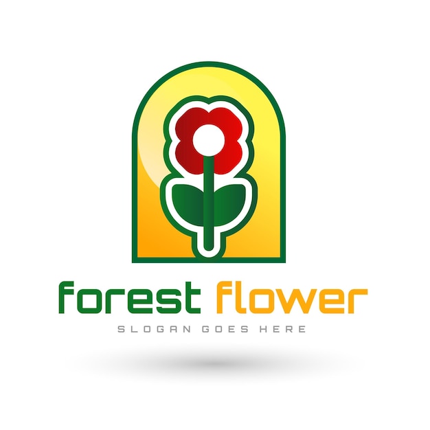 Vecteur un logo pour fleur de forêt qui dit 'logo d'une marque s'appelle un 'logo'