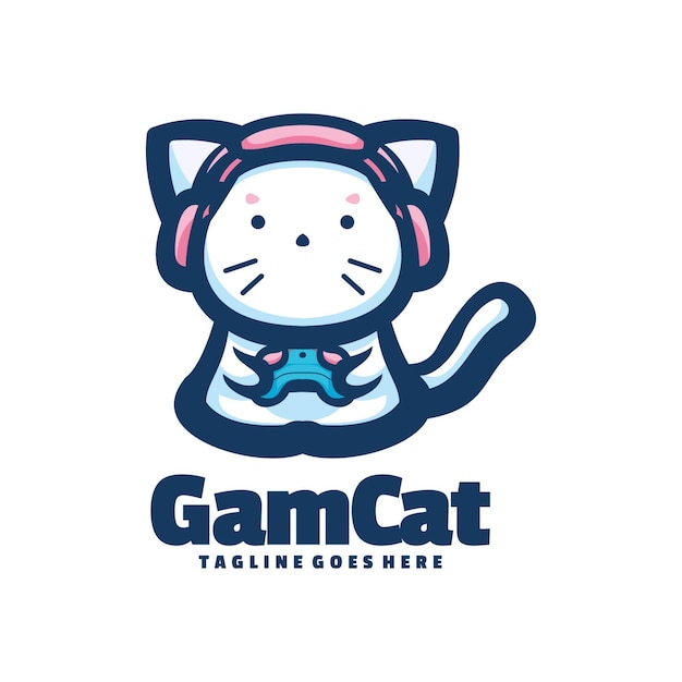 Vecteur un logo pour gam cat avec une manette de jeu