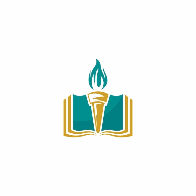 Logo pour un livre avec une torche