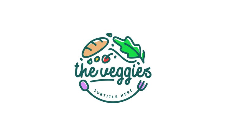 Vecteur logo pour un magasin d'alimentation végétalien