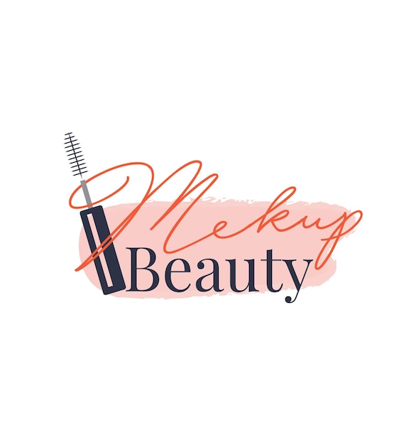 Vecteur un logo pour une marque de maquillage appelée mekup beauty.
