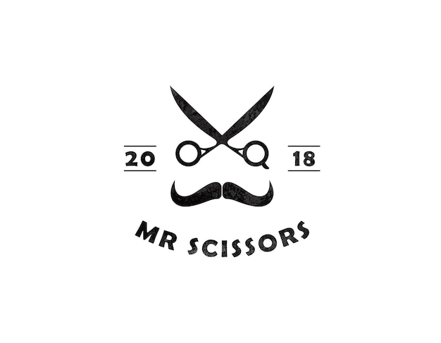 Vecteur un logo pour un salon de coiffure appelé mr scissors.