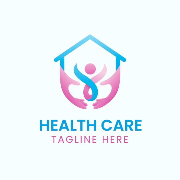 Vecteur un logo pour les soins de santé avec une personne tenant une maison