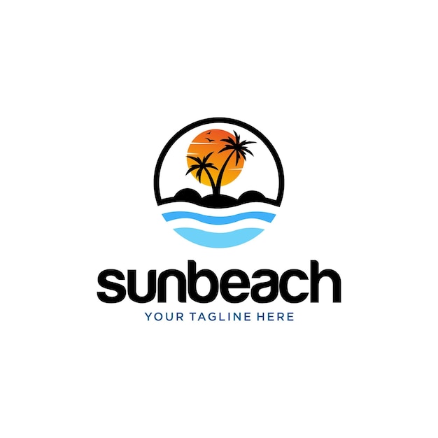 Vecteur un logo pour une station balnéaire qui dit sun beach.