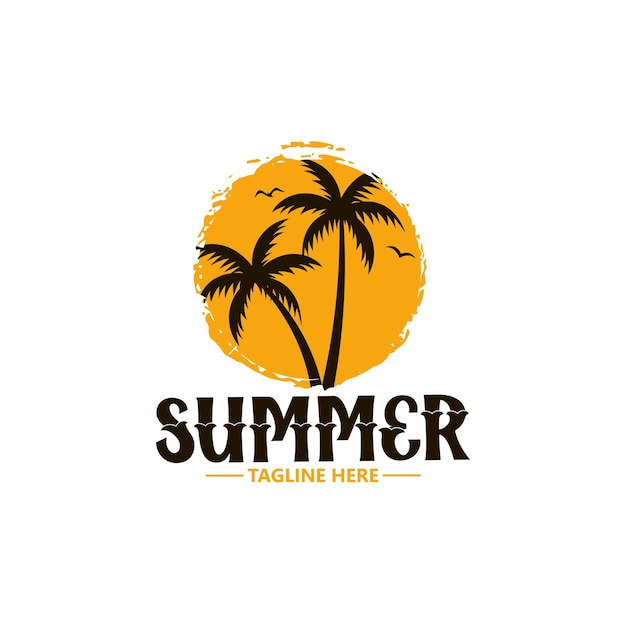 Un logo pour des vacances d'été à la plage