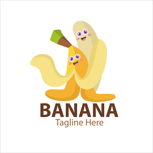 Vecteur logo pour votre entreprise avec un joli personnage de banane