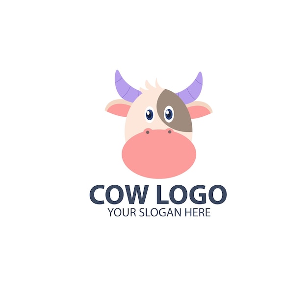 Logo Pour Votre Entreprise Avec Un Joli Personnage De Vache