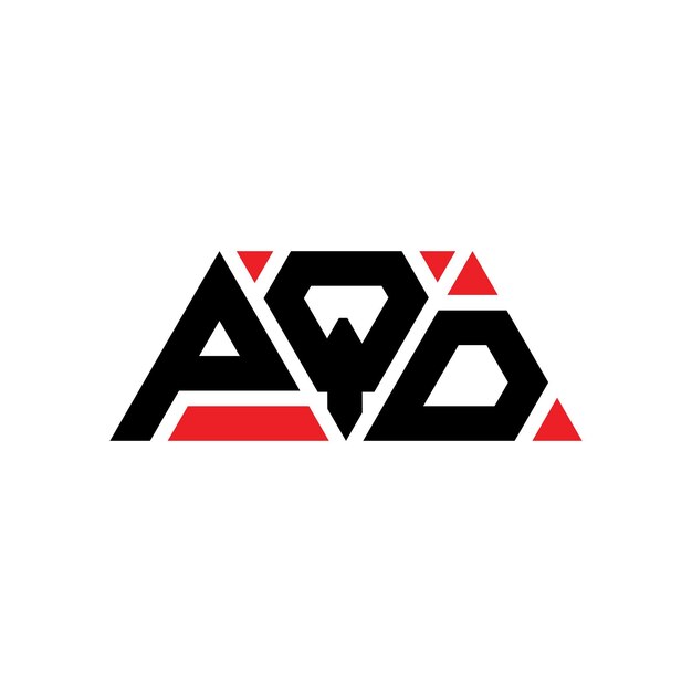 Le logo PQD est un modèle de logo triangulaire avec une forme triangulaire, un monogramme PQD, un modèle de logotype vectoriel triangulaire PQD avec une couleur rouge, un logo triangular PQD simple, élégant et luxueux PQD.