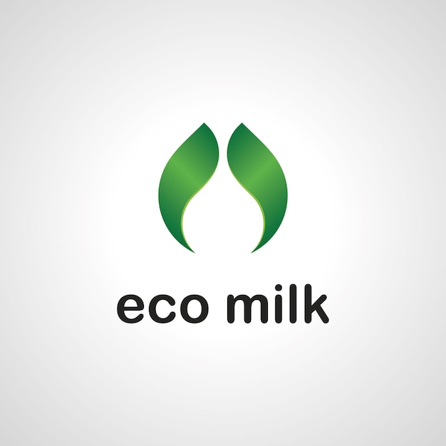 Logo De Produit Biologique De Lait écologique Feuille Verte