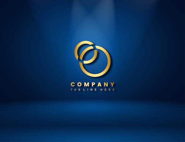 Logo professionnel Effet texte doré logo doré avec illustration vectorielle de fond mat