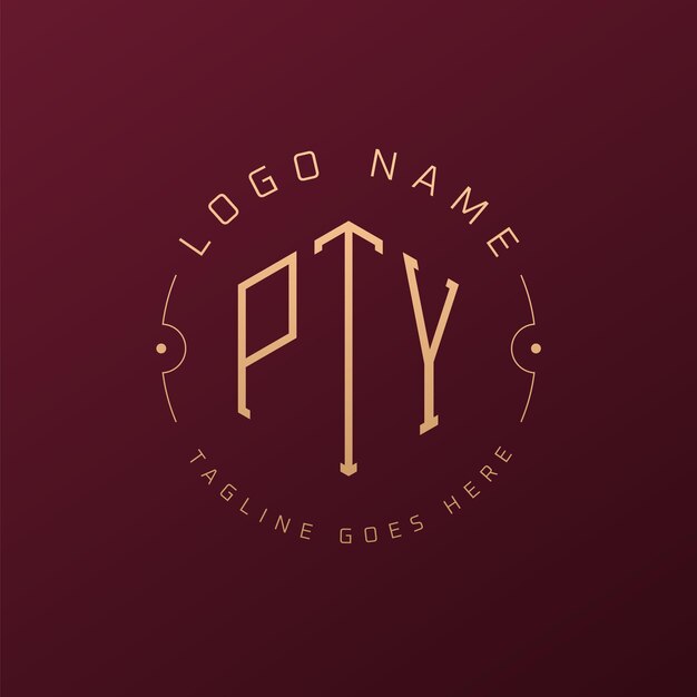 Le logo PTY de luxe est conçu avec une lettre élégante, un monogramme PTY, un logo minimaliste, un polygone PTY et un modèle de design de logo PTY.