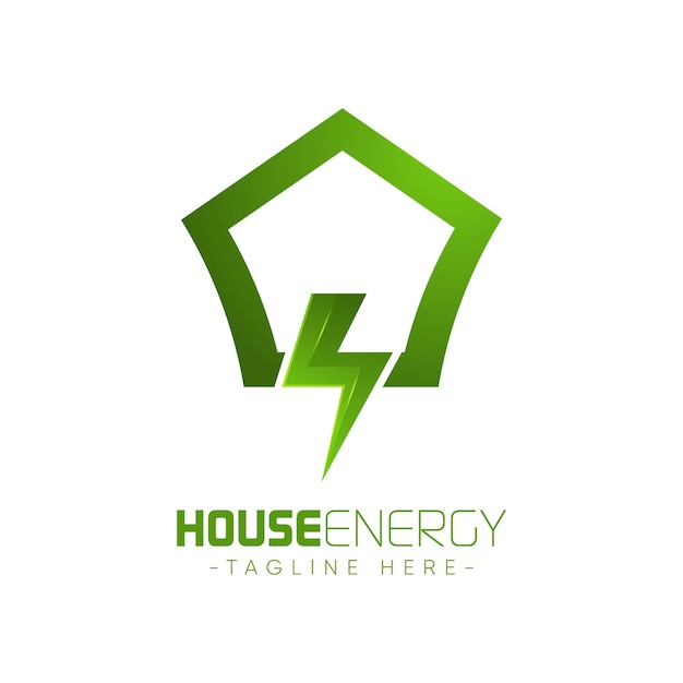 Logo De Puissance énergétique Avec Icône De Tension De L'icône De La Maison